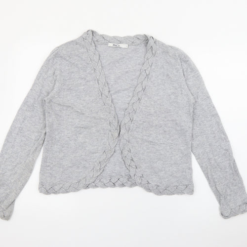 M&Co Womens Grey V-Neck  Viscose Cardigan Jumper Size L