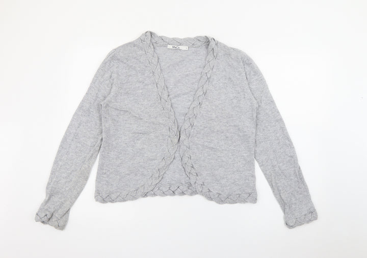M&Co Womens Grey V-Neck Viscose Cardigan Jumper Size L