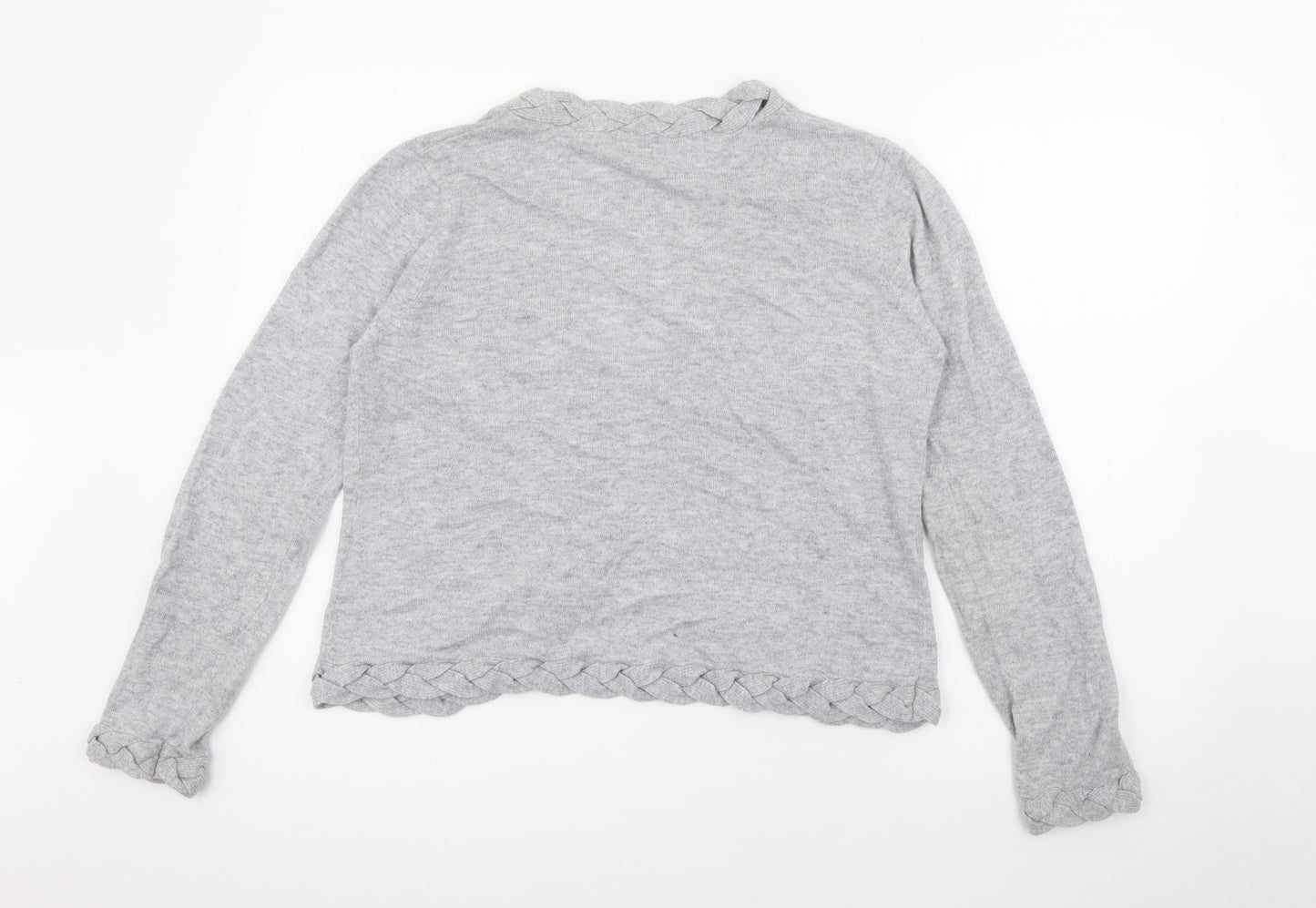 M&Co Womens Grey V-Neck  Viscose Cardigan Jumper Size L