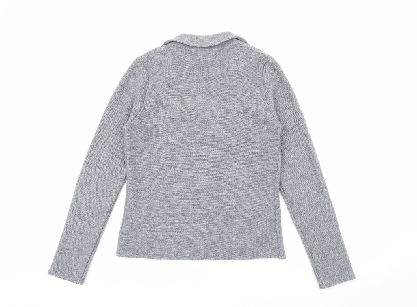 Cambridge Womens Grey Collared  Polyester Cardigan Jumper Size S