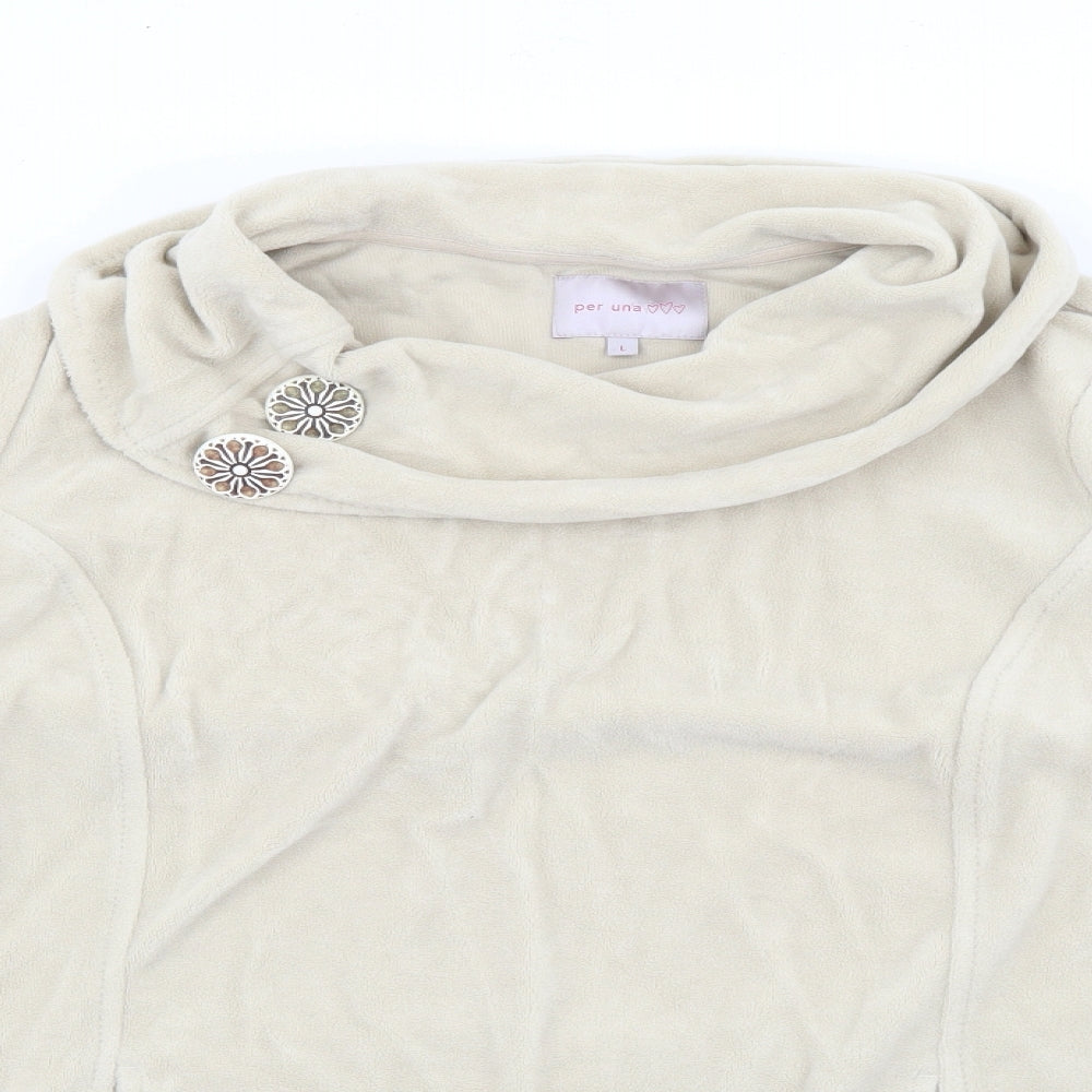 Per Una Womens Beige Roll Neck  Polyester Pullover Jumper Size L