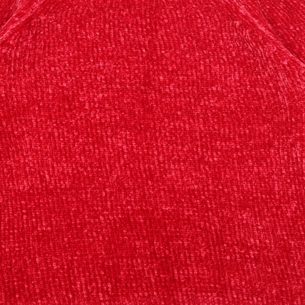 NEXT Womens Red Round Neck  Polyester Pullover Jumper Size XS