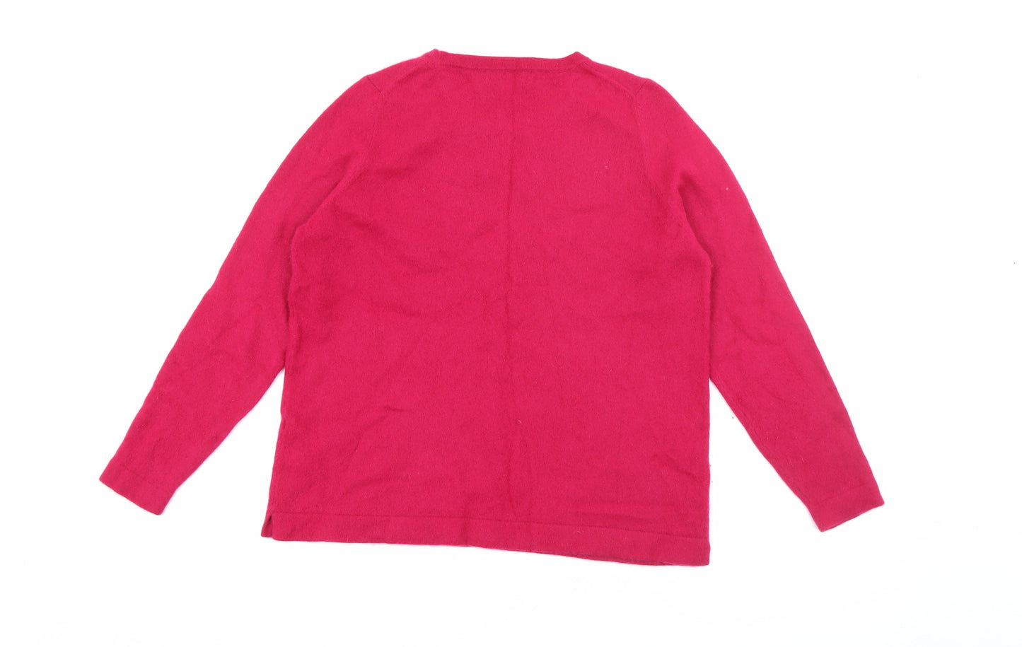 Marks and Spencer Womens Pink Crew Neck  Cashmere Pullover Jumper Size 14