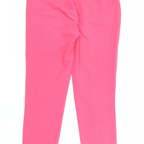 F&F Womens Pink  Polyester Carrot Trousers Size 8 L26 in Regular Zip