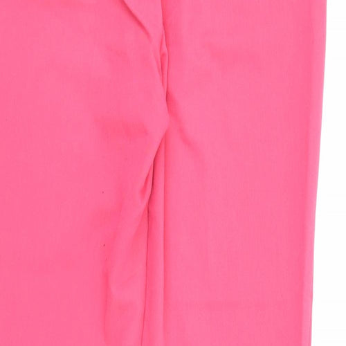 F&F Womens Pink  Polyester Carrot Trousers Size 8 L26 in Regular Zip