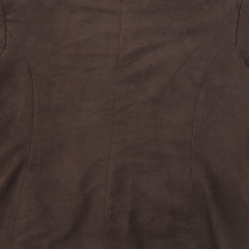 Liza Lovell Womens Brown  Polyester Jacket Blazer Size 16