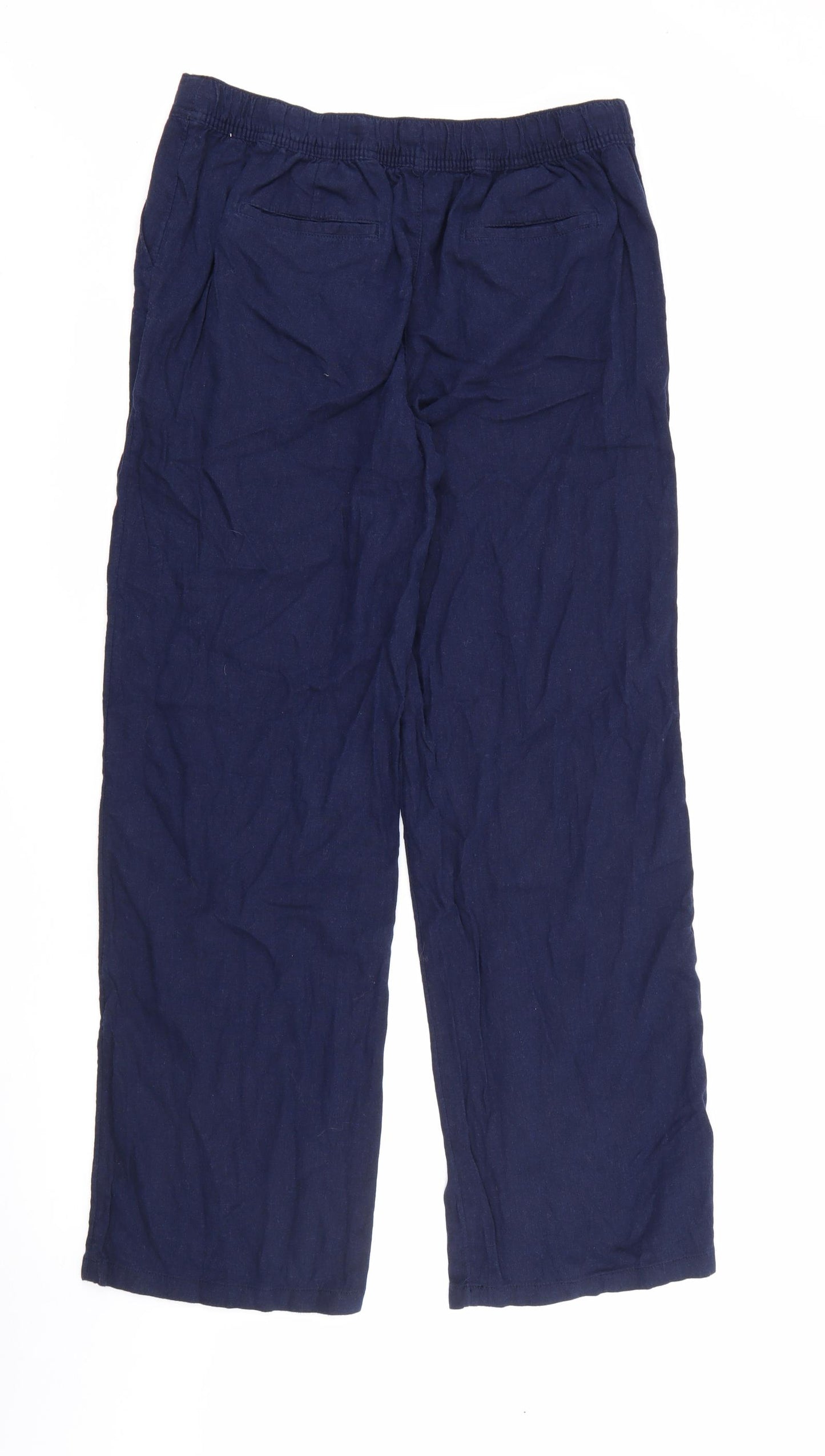 TU Womens Blue  Linen Trousers  Size 14 L30 in Regular