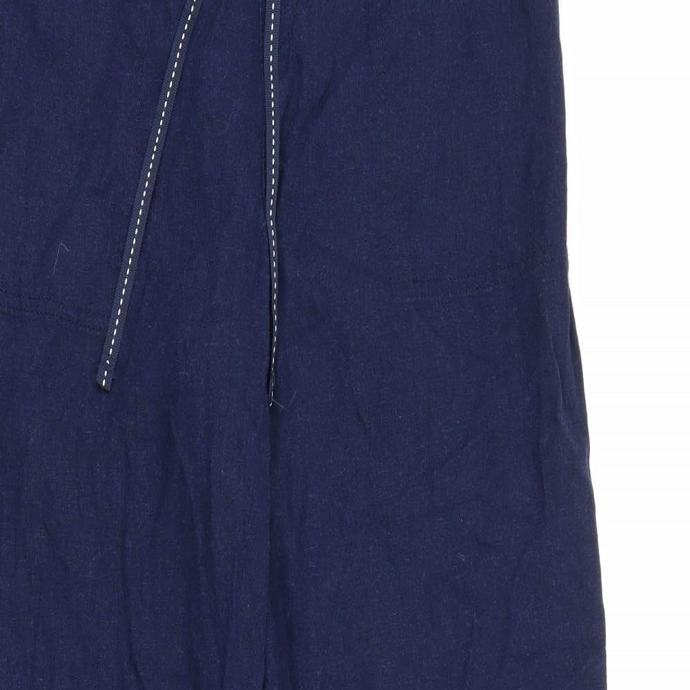 TU Womens Blue  Linen Trousers  Size 14 L30 in Regular