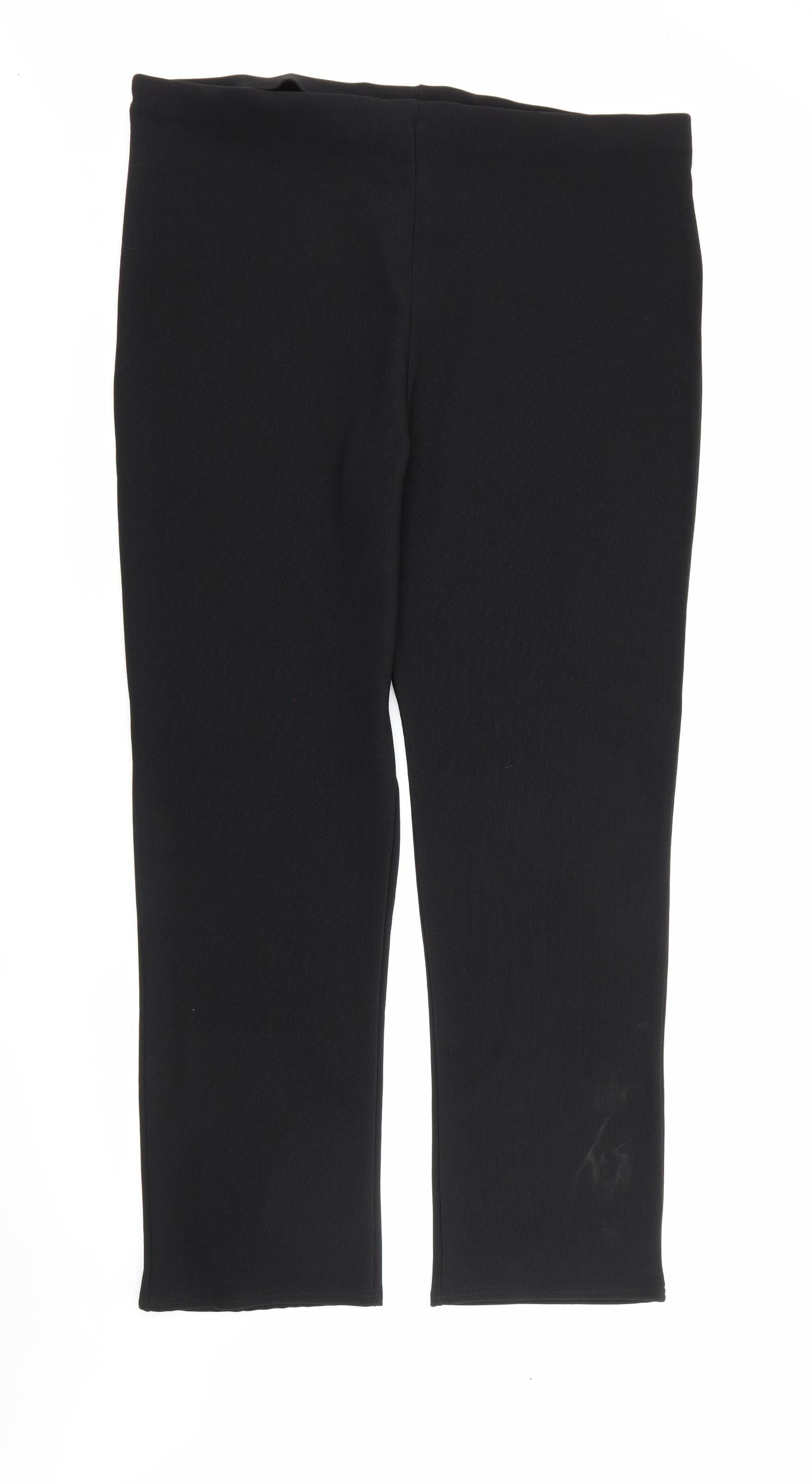Preworn Womens Black  Polyester Pedal Pusher Leggings Size 22 L30 in
