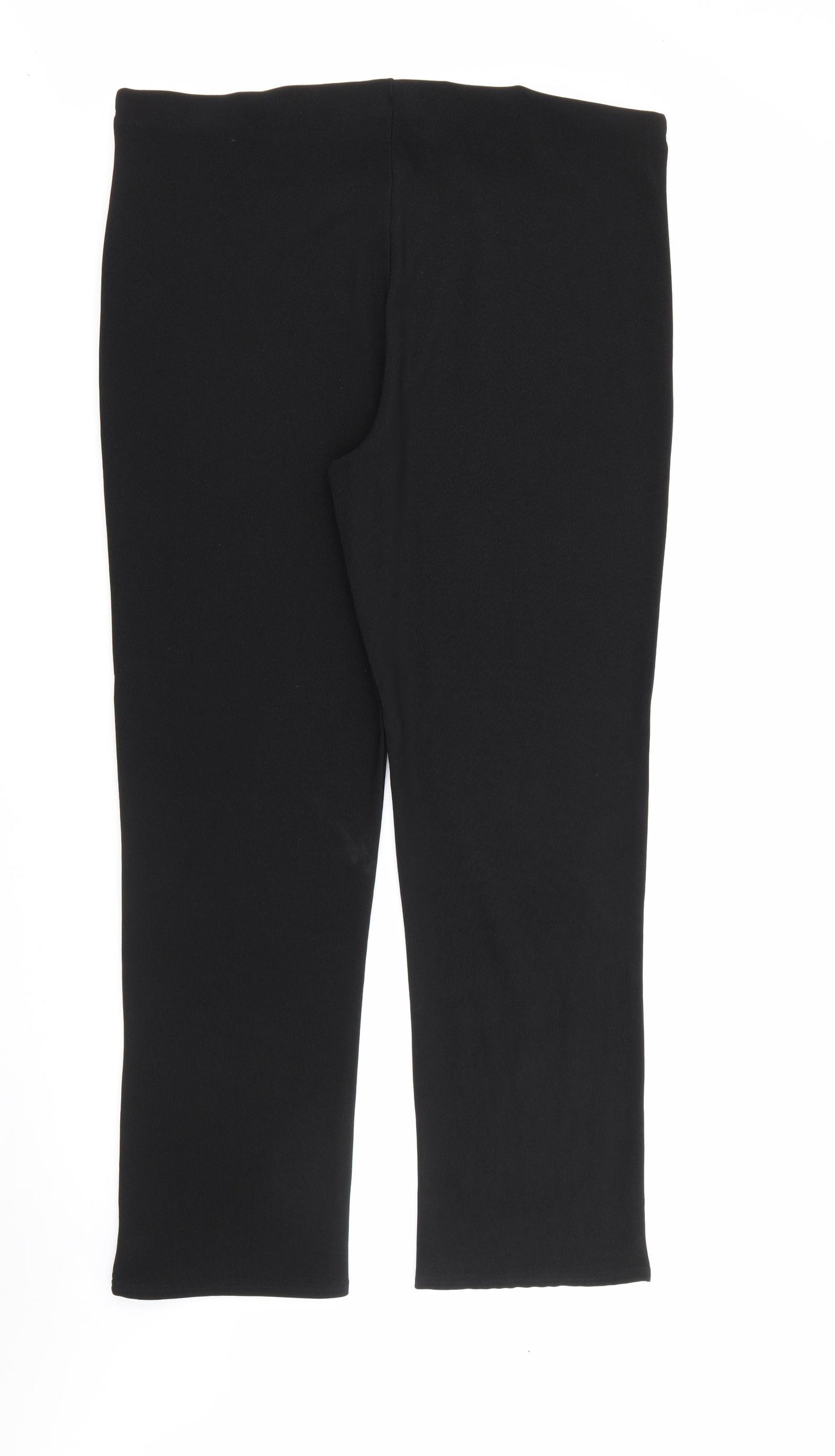 Preworn Womens Black  Polyester Pedal Pusher Leggings Size 22 L30 in