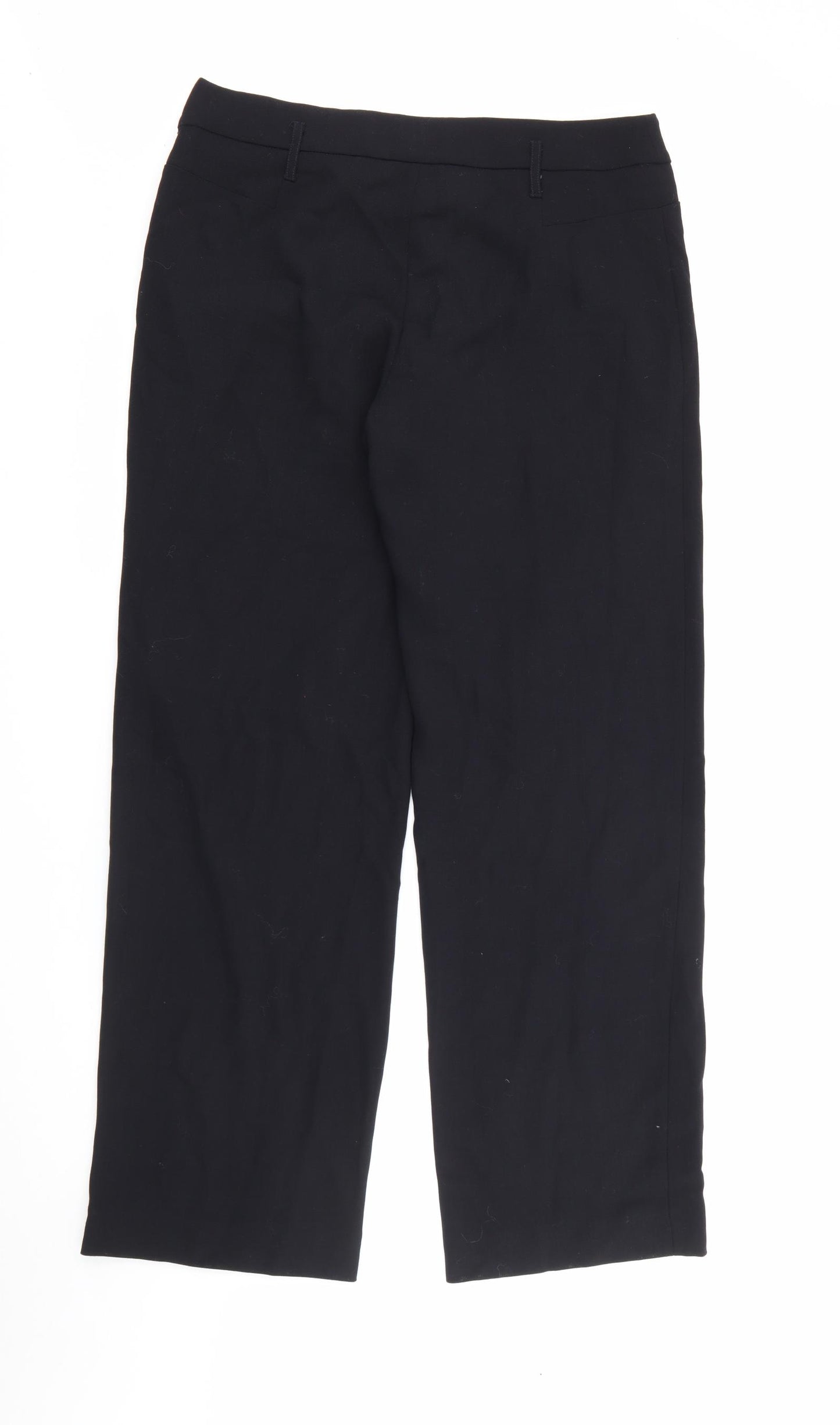 Hobbs Womens Black  Wool Trousers  Size 14 L32 in Regular Zip