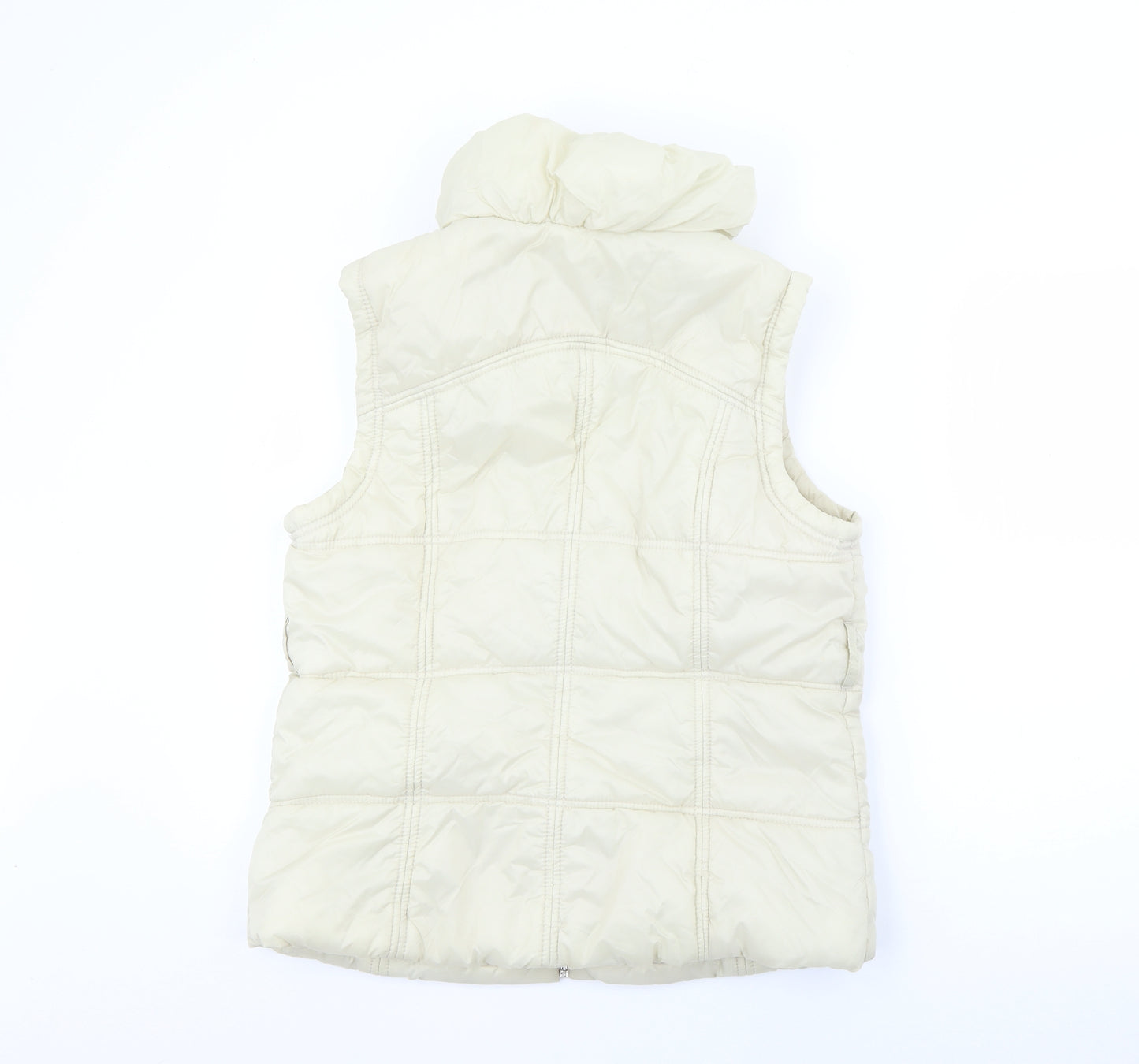 Primark Womens Ivory   Gilet Coat Size 14  Zip