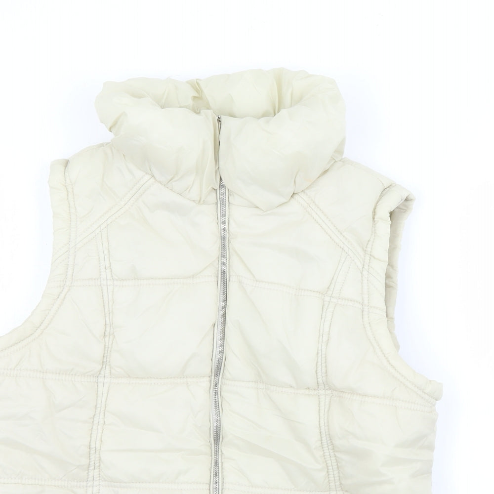 Primark Womens Ivory   Gilet Coat Size 14  Zip