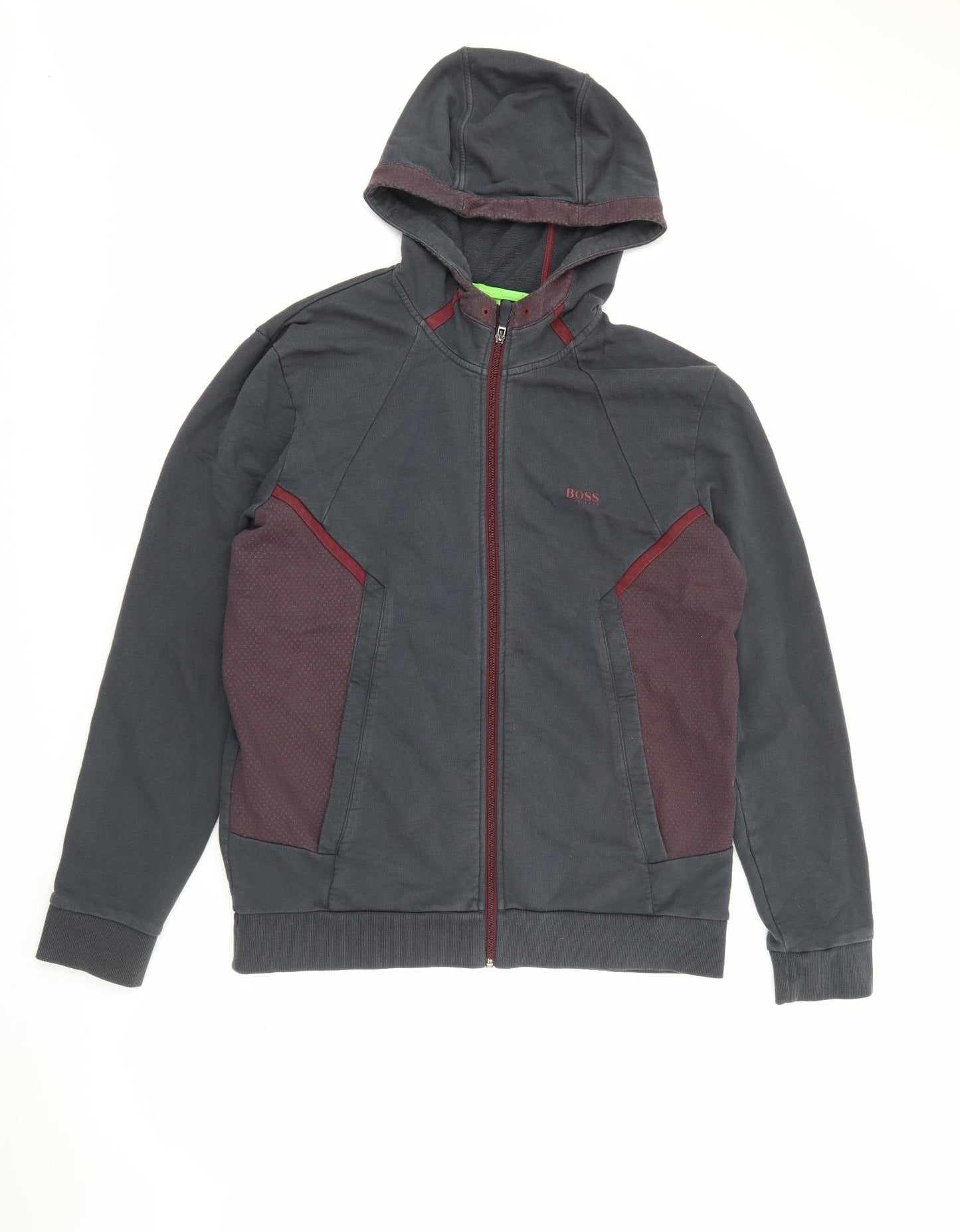 HUGO BOSS Mens Grey  Cotton Full Zip Hoodie Size L