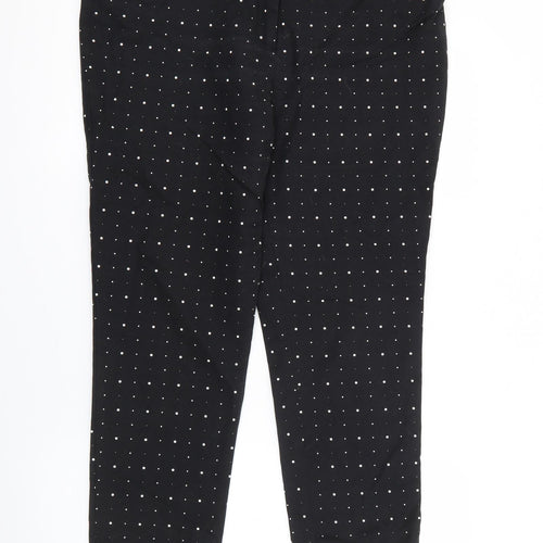 Lila Rose Womens Black Polka Dot Cotton Capri Trousers Size XL L25 in Regular Zip