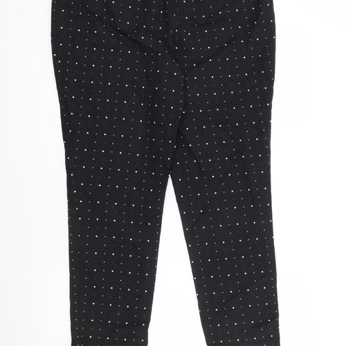 Lila Rose Womens Black Polka Dot Cotton Capri Trousers Size XL L25 in Regular Zip