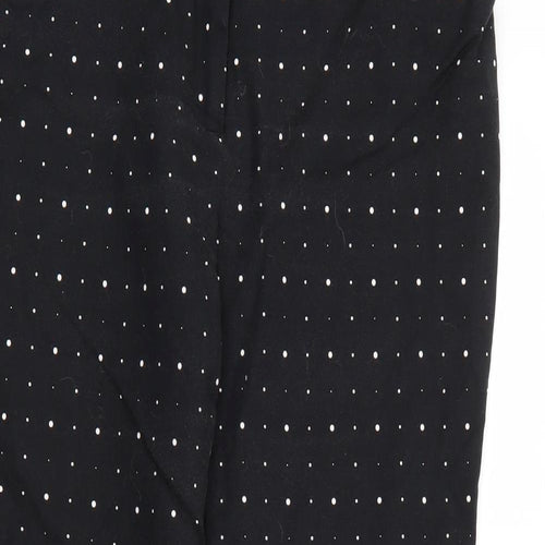 Lila Rose Womens Black Polka Dot Cotton Capri Trousers Size XL L25 in Regular Zip