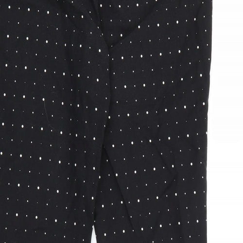 Lila Rose Womens Black Polka Dot Cotton Capri Trousers Size XL L25 in Regular Zip