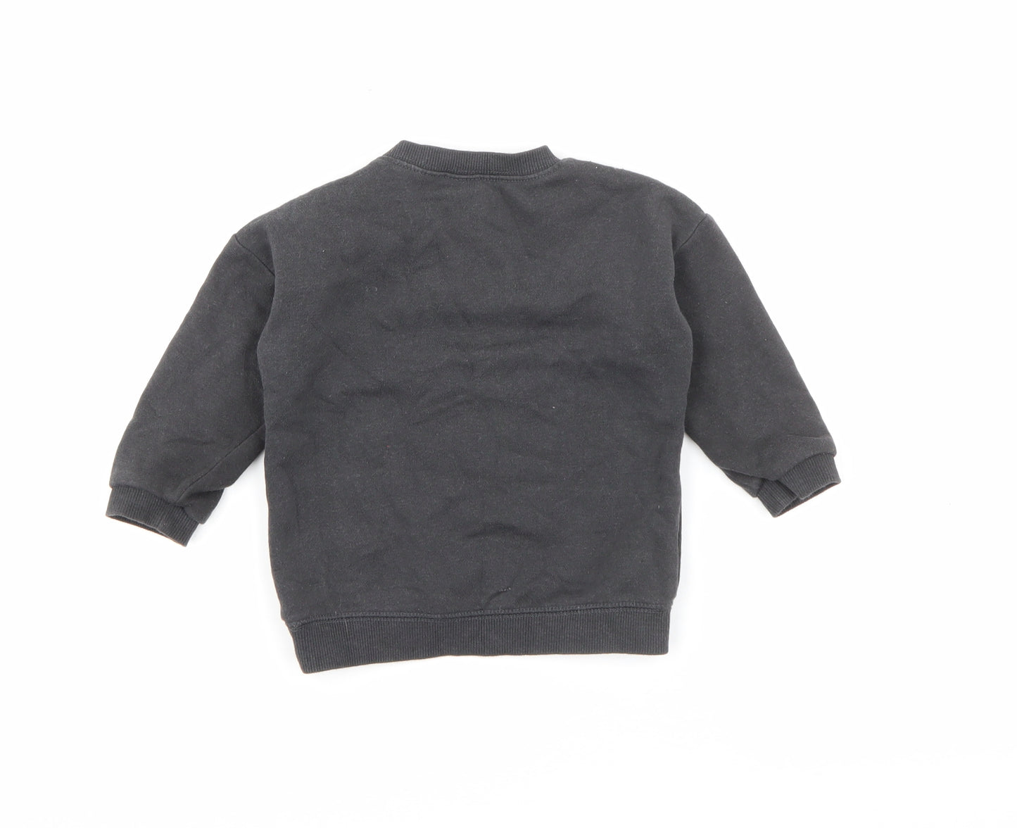 H&M Baby Grey  Cotton Pullover Jumper Size 9-12 Months  Snap - Guns n Roses