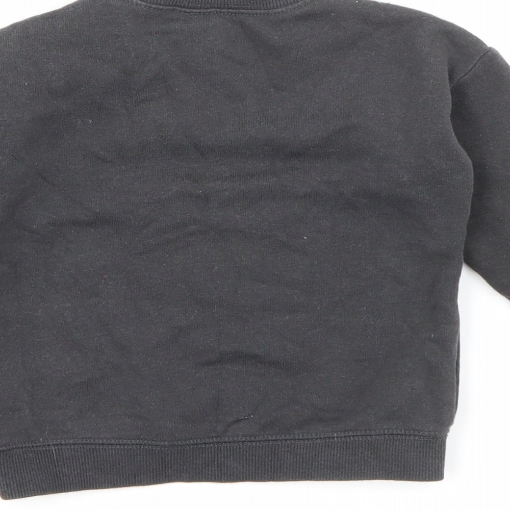 H&M Baby Grey  Cotton Pullover Jumper Size 9-12 Months  Snap - Guns n Roses