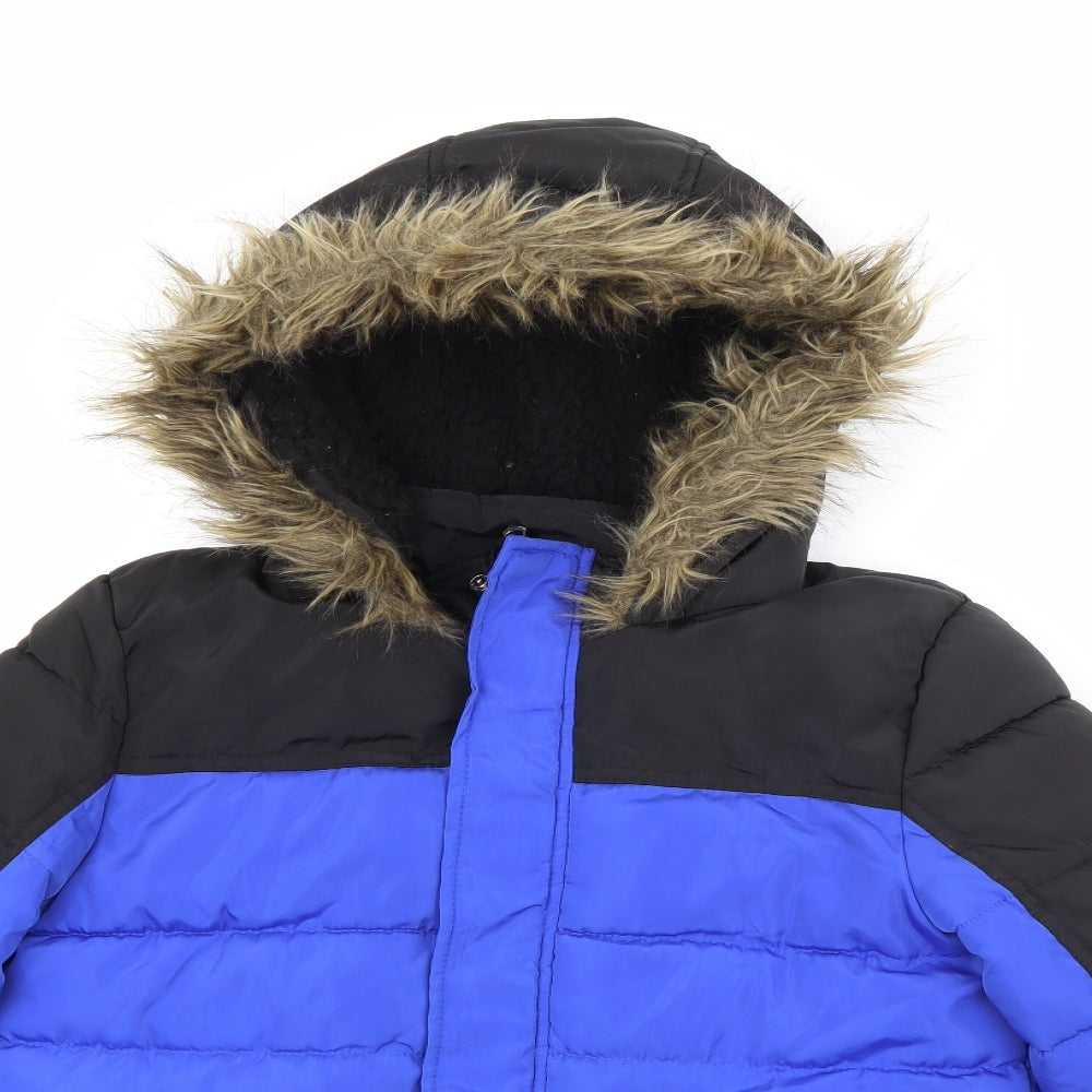 M&Co Boys Blue   Puffer Jacket Coat Size 11-12 Years  Zip