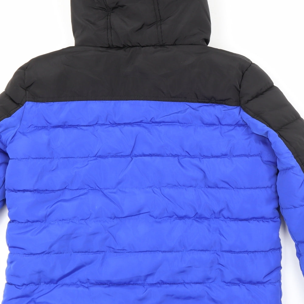 M&Co Boys Blue   Puffer Jacket Coat Size 11-12 Years  Zip