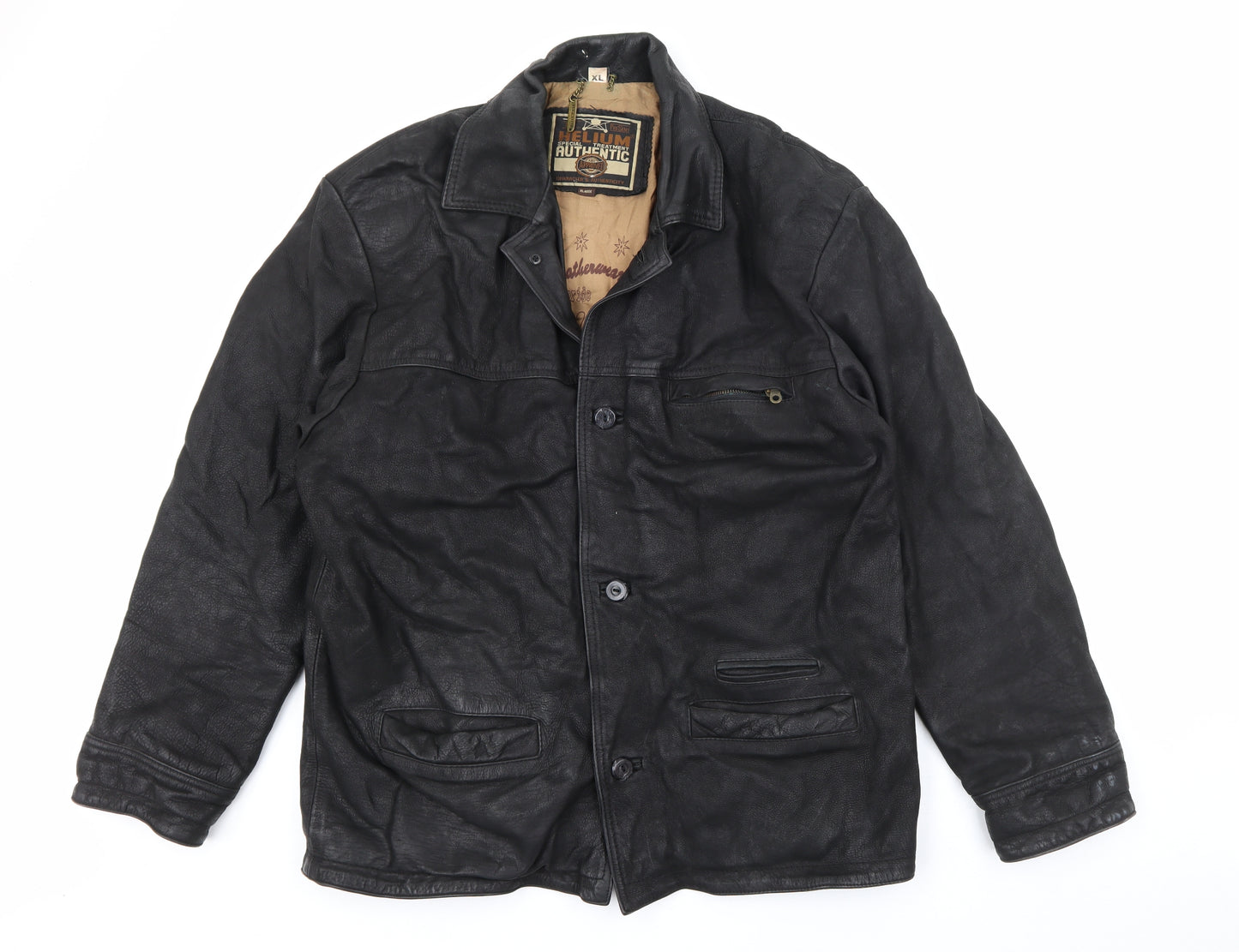 Helium Mens Black   Jacket Coat Size XL  Button