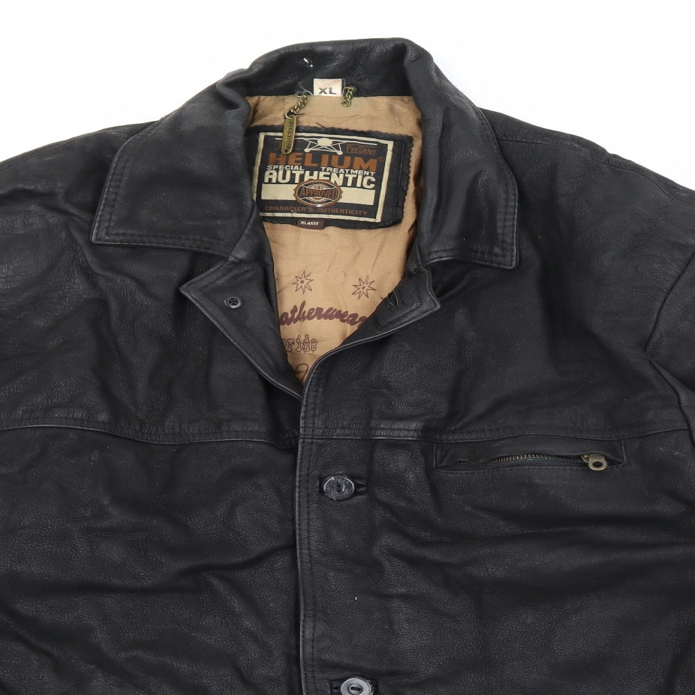 Helium Mens Black   Jacket Coat Size XL  Button