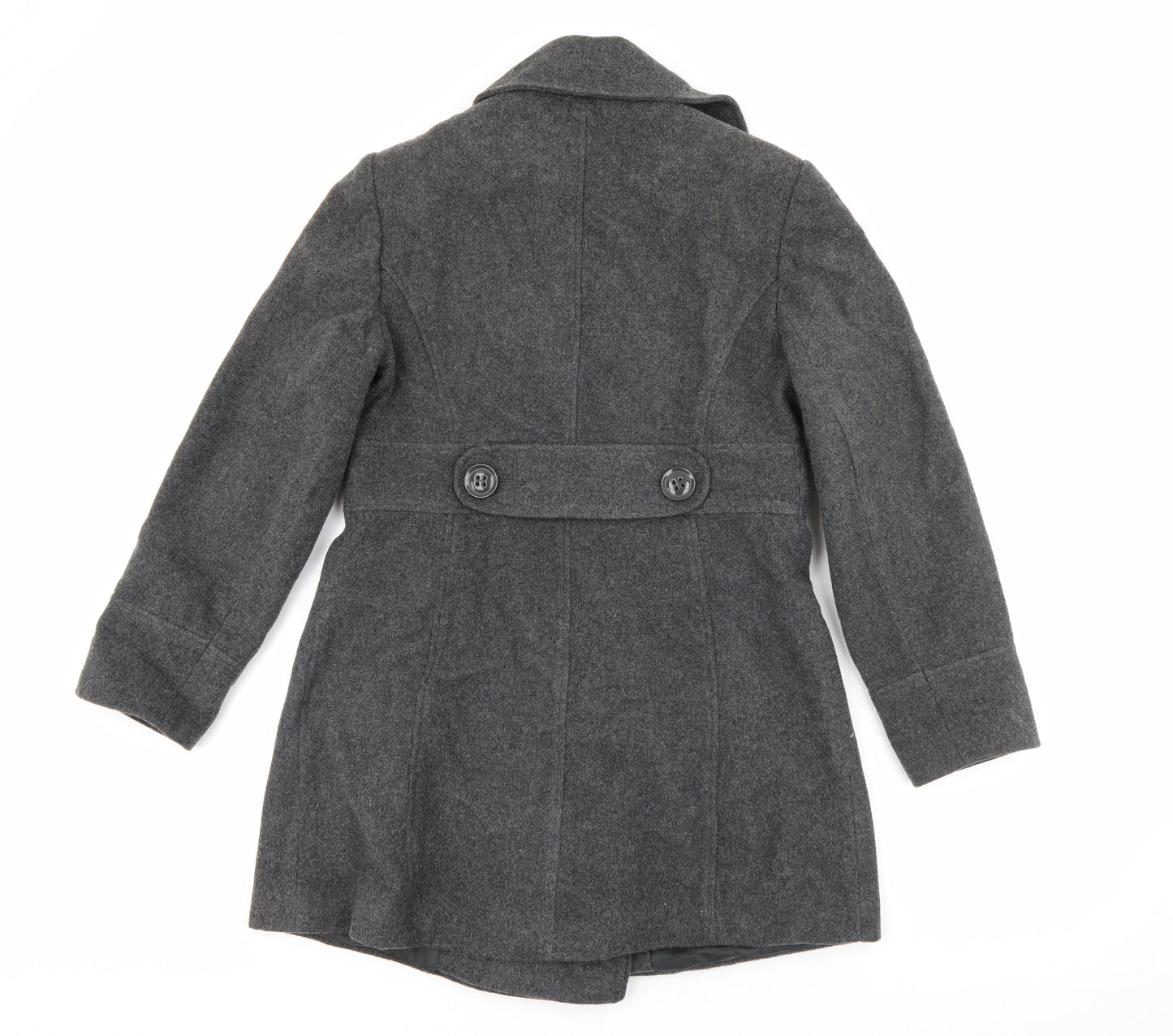 BHS Womens Grey   Overcoat Coat Size 8  Button