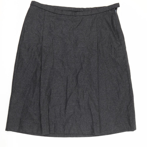 Preworn Womens Grey  Acrylic A-Line Skirt Size 42 in   Zip