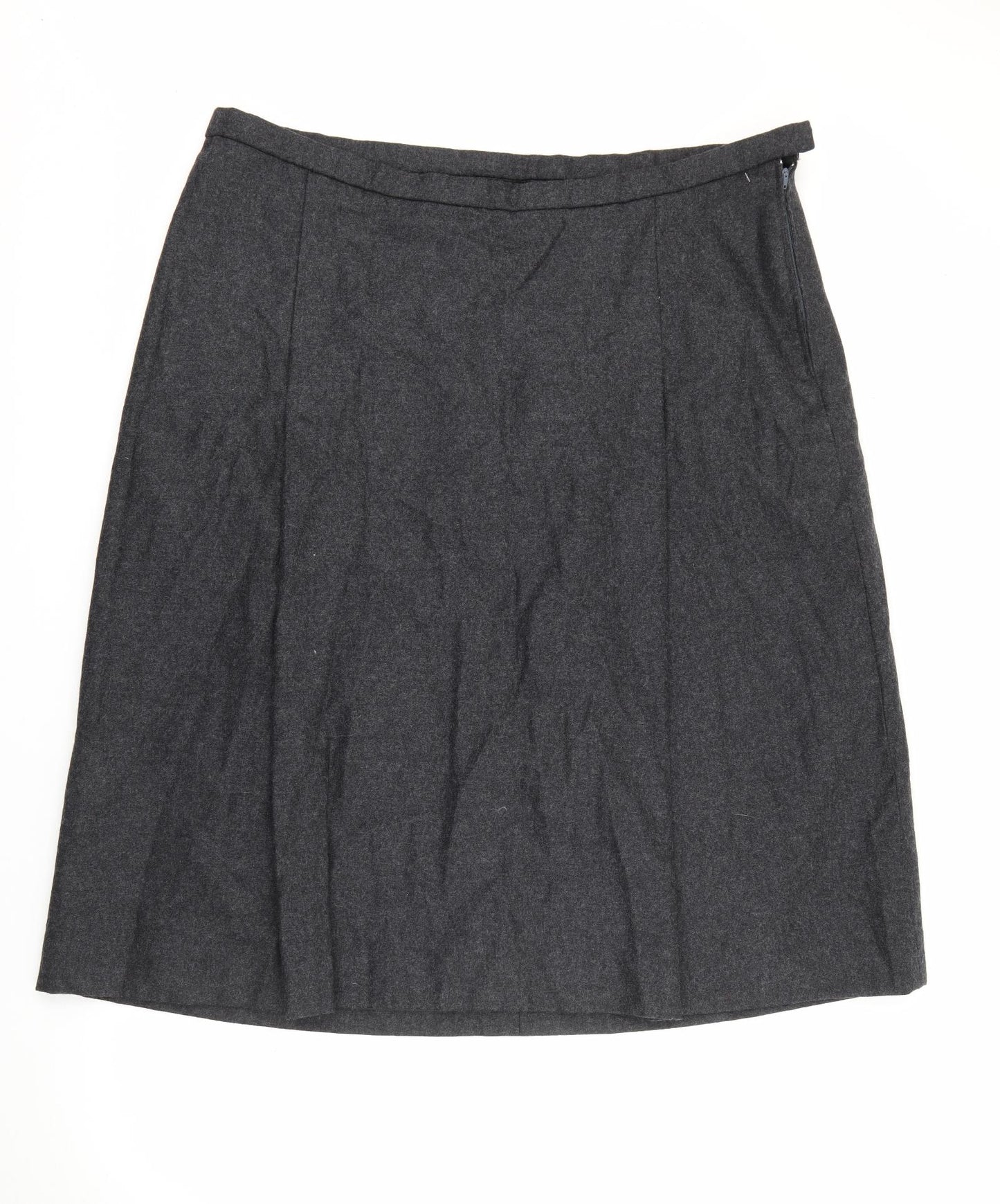 Preworn Womens Grey  Acrylic A-Line Skirt Size 42 in   Zip