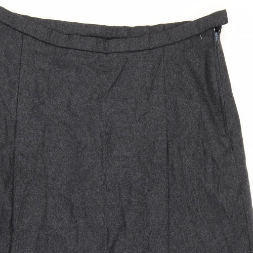 Preworn Womens Grey  Acrylic A-Line Skirt Size 42 in   Zip