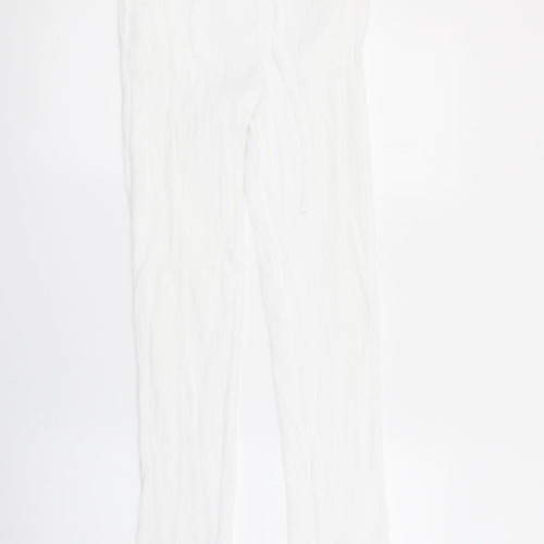 Damart Womens White  Viscose Trousers  Size 12 L28 in Regular