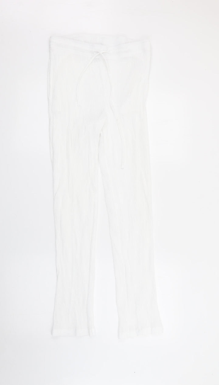 Damart Womens White  Viscose Trousers  Size 12 L28 in Regular