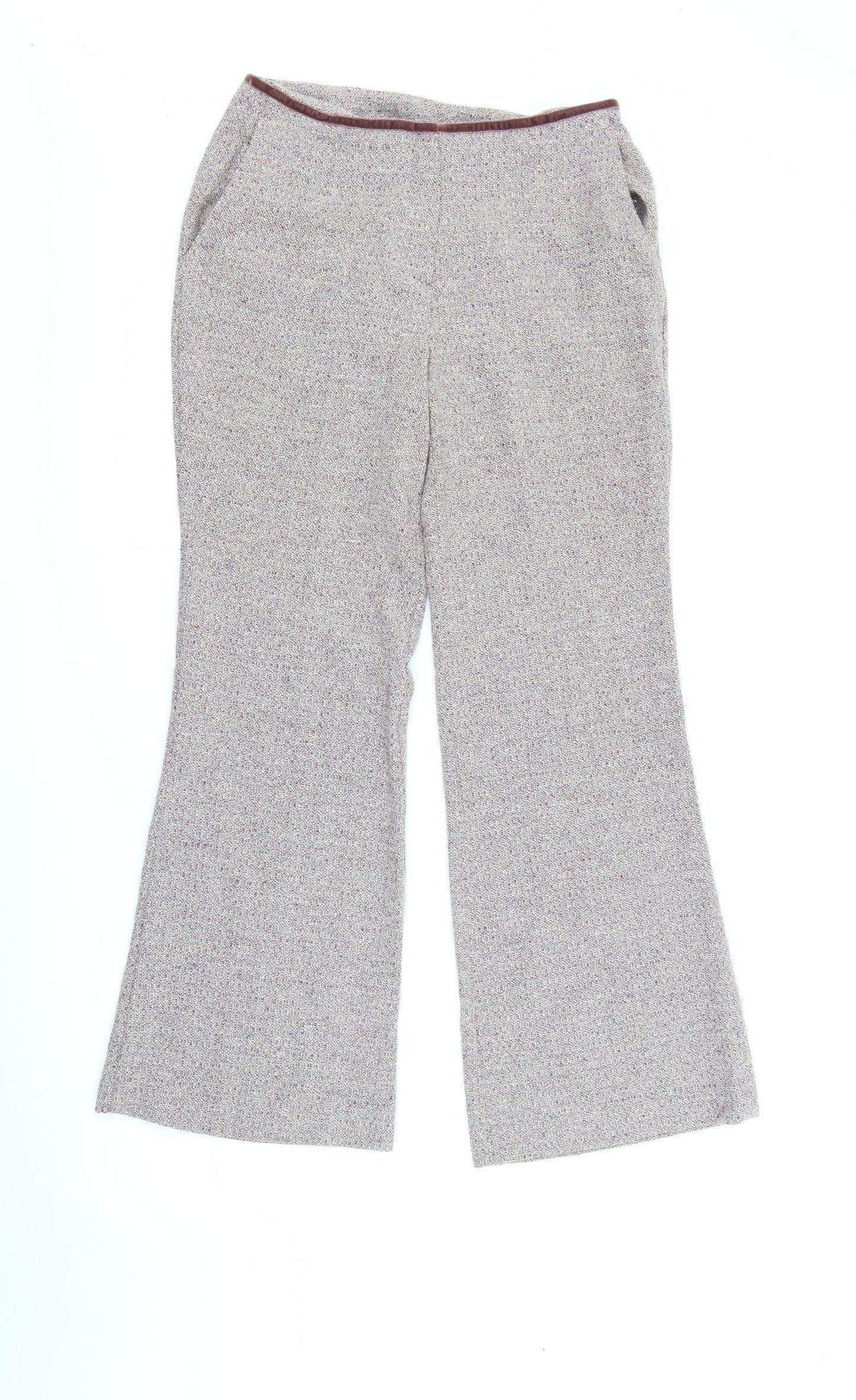 NEXT Womens Purple  Wool Trousers  Size 10 L28 in Regular Zip