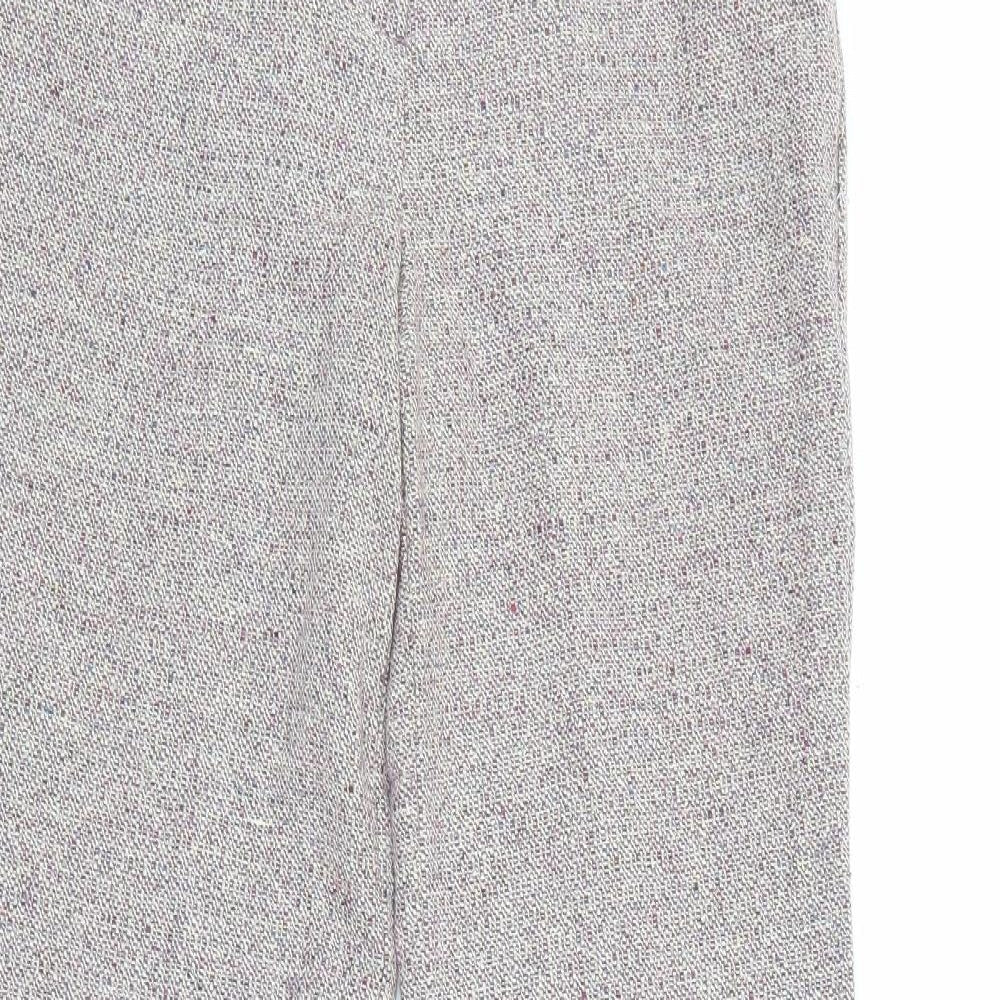 NEXT Womens Purple  Wool Trousers  Size 10 L28 in Regular Zip
