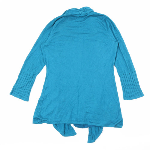 Per Una Womens Blue V-Neck  Viscose Cardigan Jumper Size 12