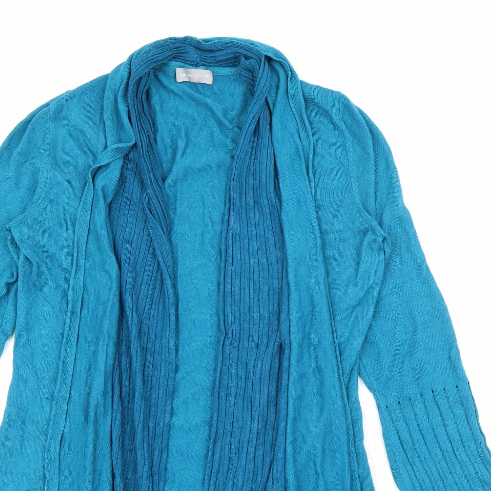 Per Una Womens Blue V-Neck  Viscose Cardigan Jumper Size 12