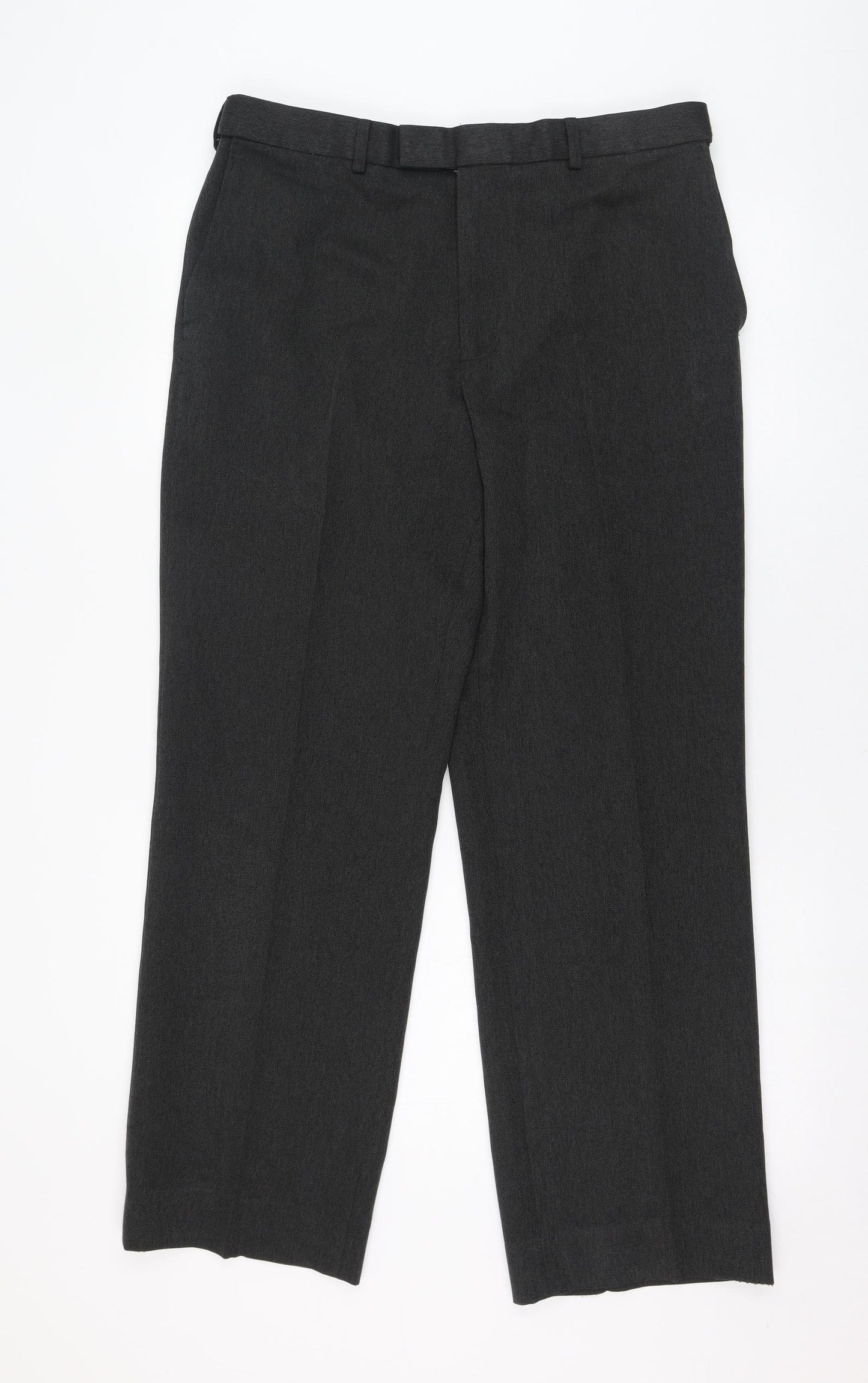 Preworn Mens Grey  Polyester Trousers  Size 34 L28 in Regular Zip