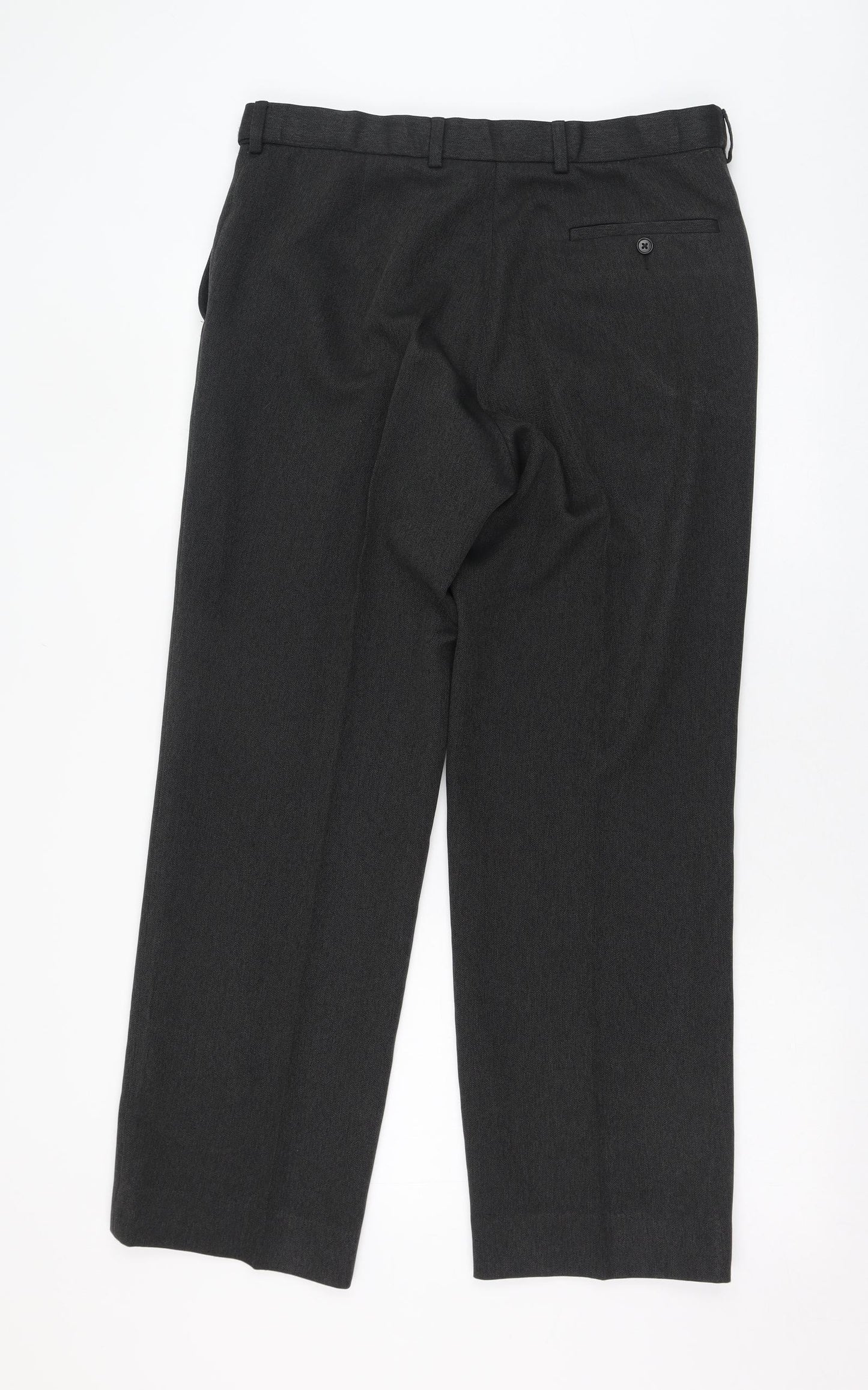 Preworn Mens Grey  Polyester Trousers  Size 34 L28 in Regular Zip