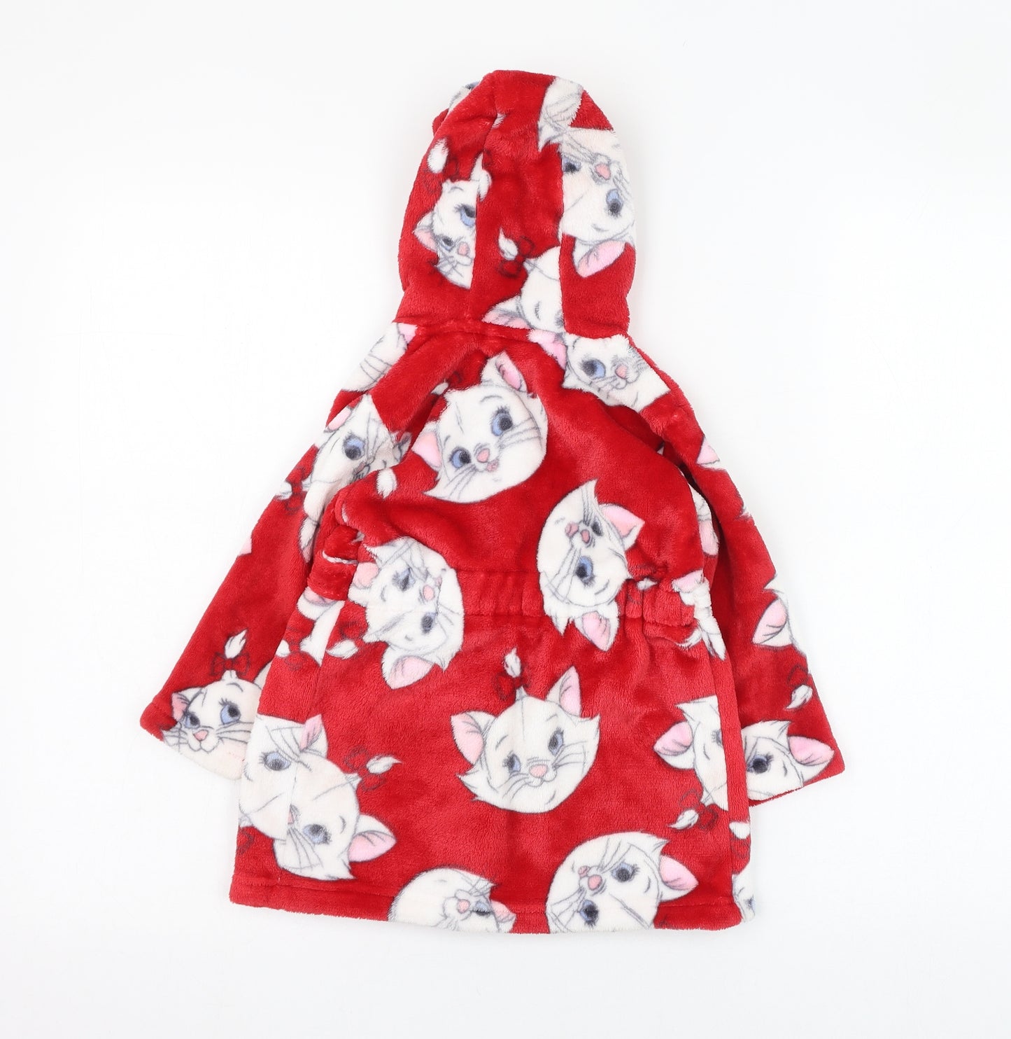 Matalan Girls Red Solid Polyester Kimono Gown Size 12-18 Months  Tie - Aristocats