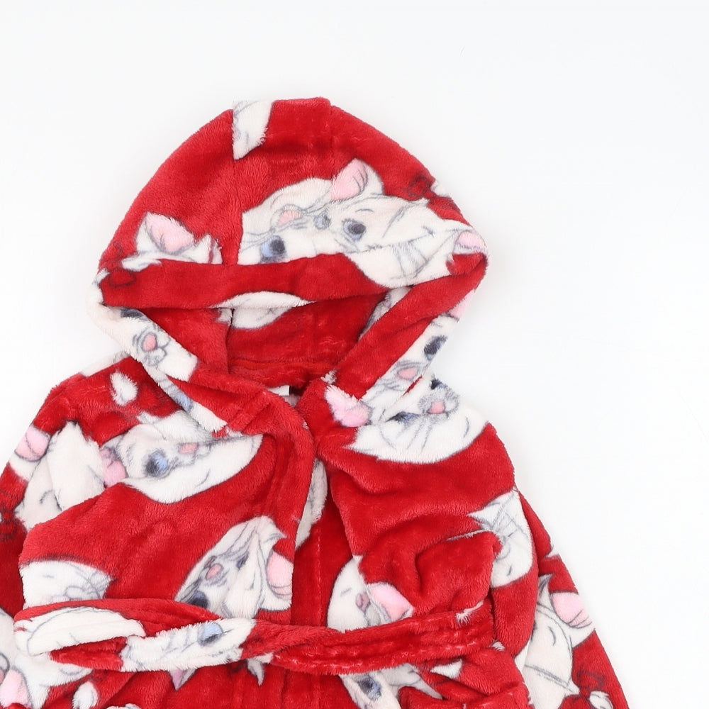 Matalan Girls Red Solid Polyester Kimono Gown Size 12-18 Months  Tie - Aristocats