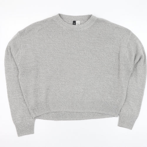 H&M Womens Grey Round Neck  Acrylic Pullover Jumper Size S