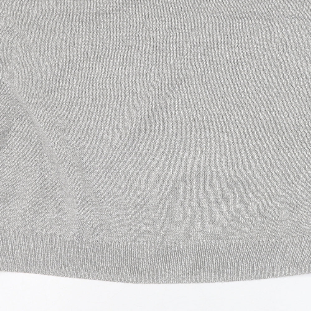 H&M Womens Grey Round Neck  Acrylic Pullover Jumper Size S