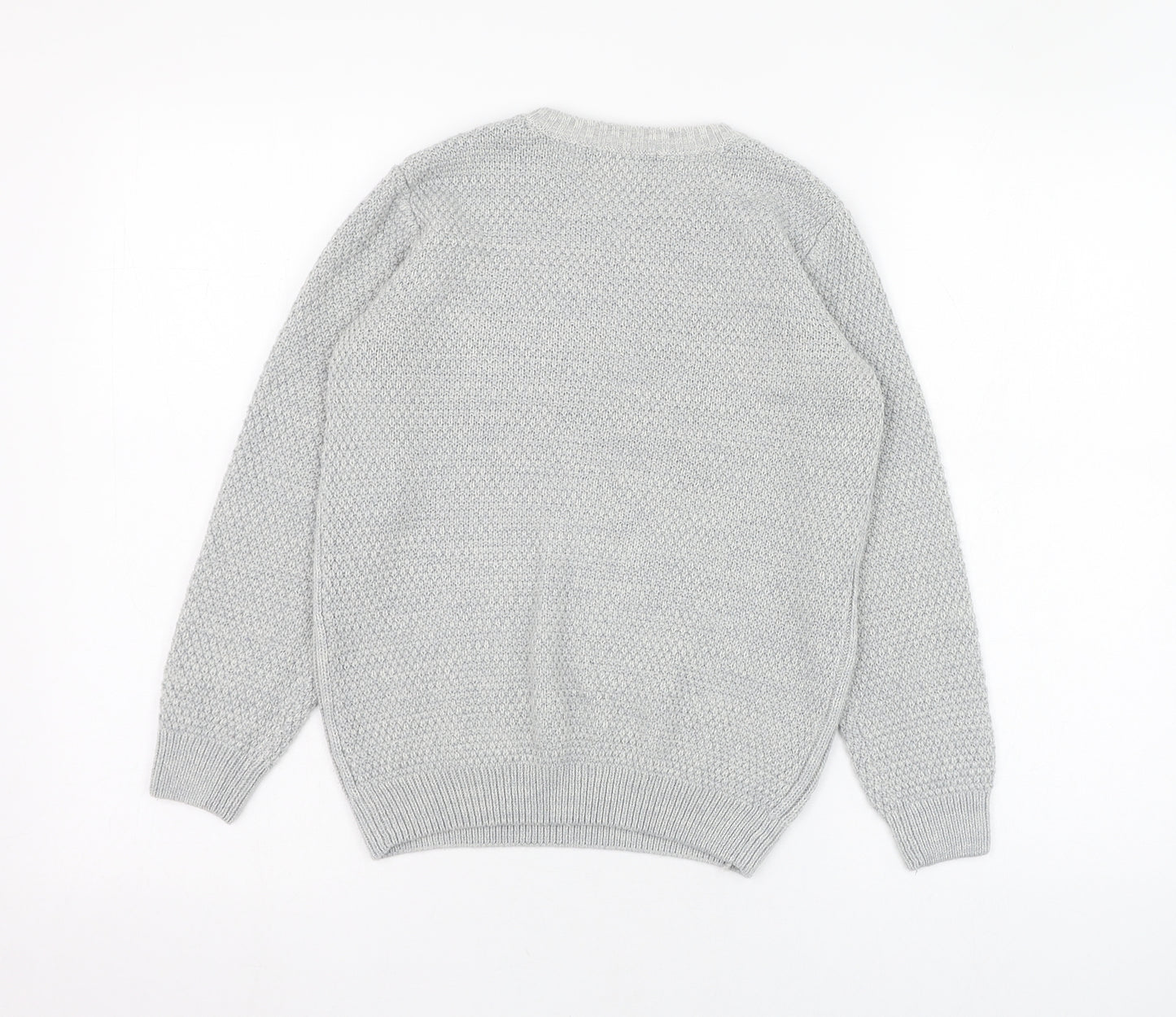 George Girls Grey Round Neck  Acrylic Pullover Jumper Size 9-10 Years  Pullover
