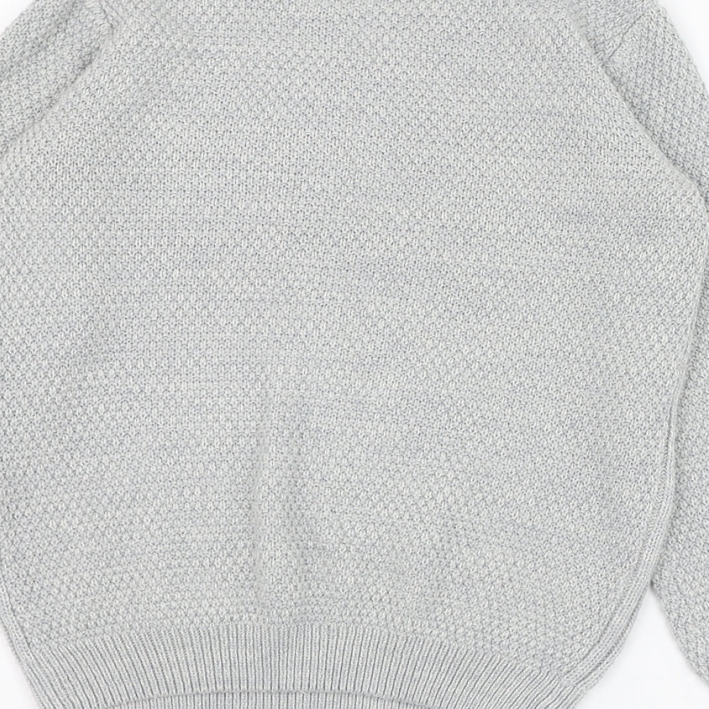 George Girls Grey Round Neck  Acrylic Pullover Jumper Size 9-10 Years  Pullover