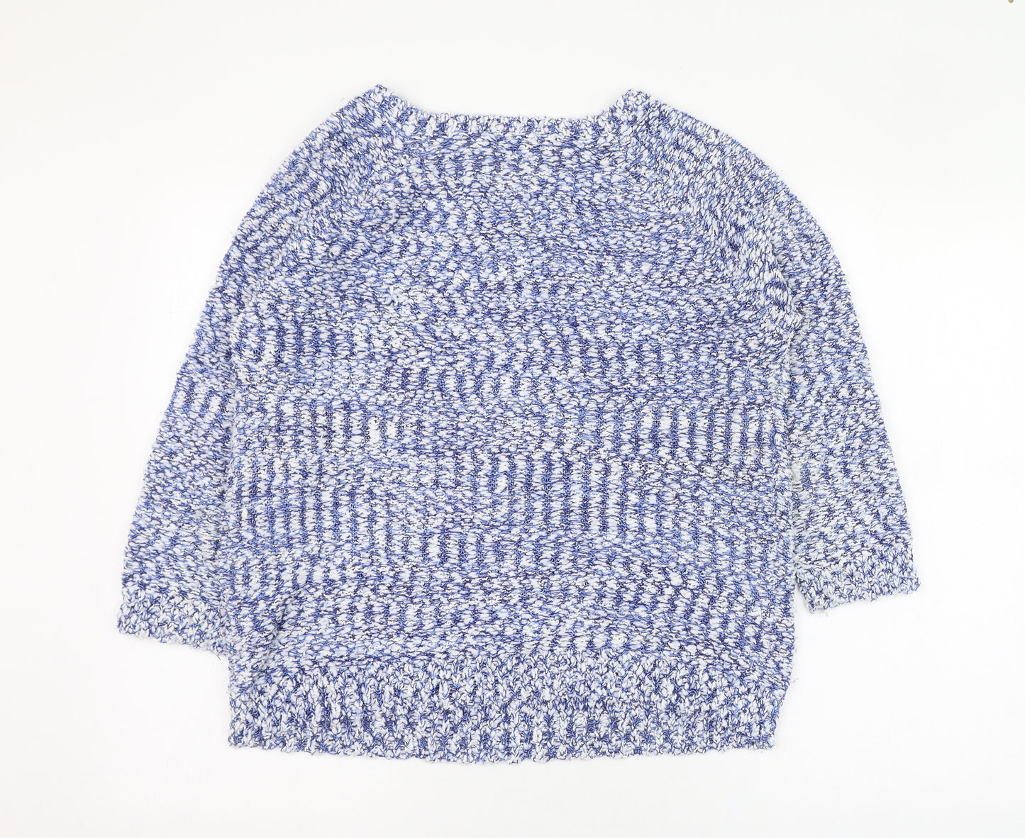 F&F Womens Blue V-Neck  Polyester Pullover Jumper Size 14