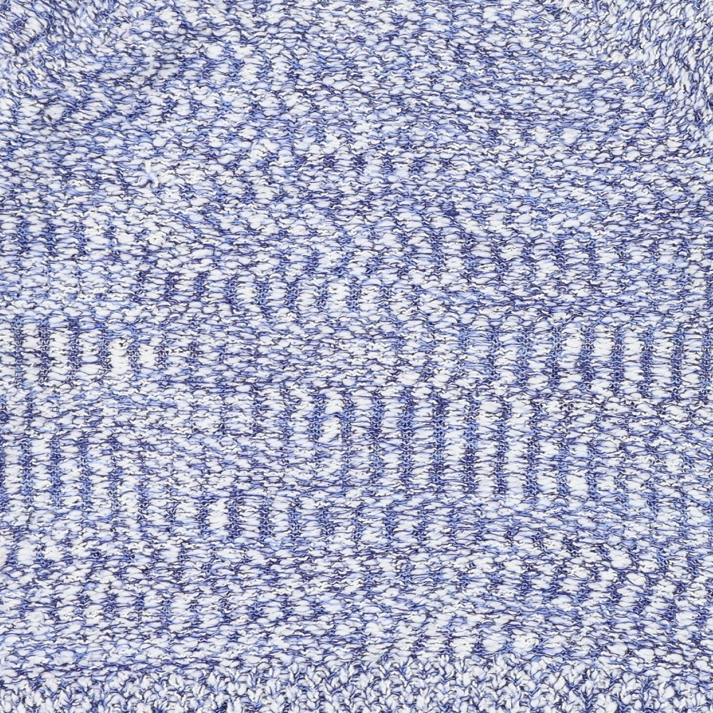 F&F Womens Blue V-Neck  Polyester Pullover Jumper Size 14