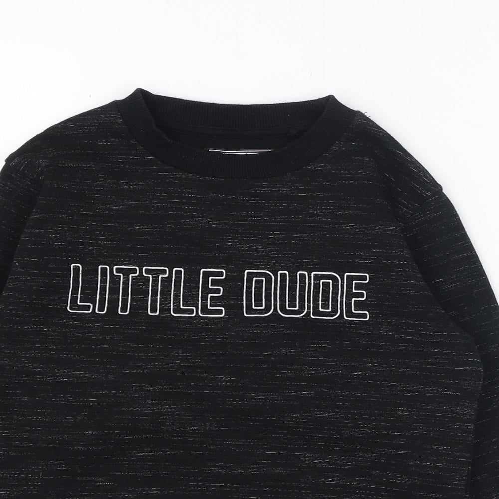 NEXT Boys Black  Cotton Pullover Sweatshirt Size 4-5 Years  Pullover - Little Dude
