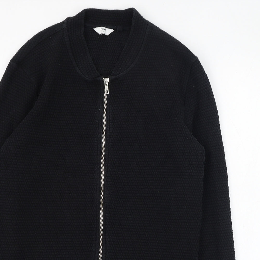 NEXT Mens Black  Cotton Full Zip Sweatshirt Size S